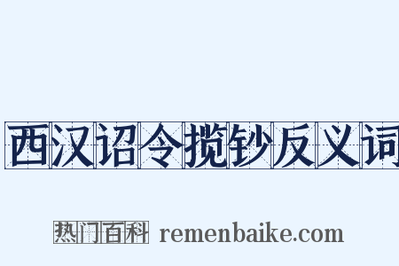 西汉诏令揽钞反义词是什么意思的图片